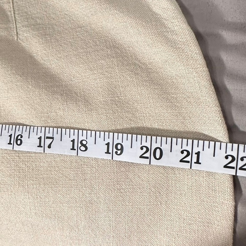 Woolrich Linen Blend A-Line Mini Skirt Beige Khaki Drawstring Pocket Size 12 - Picture 14 of 15